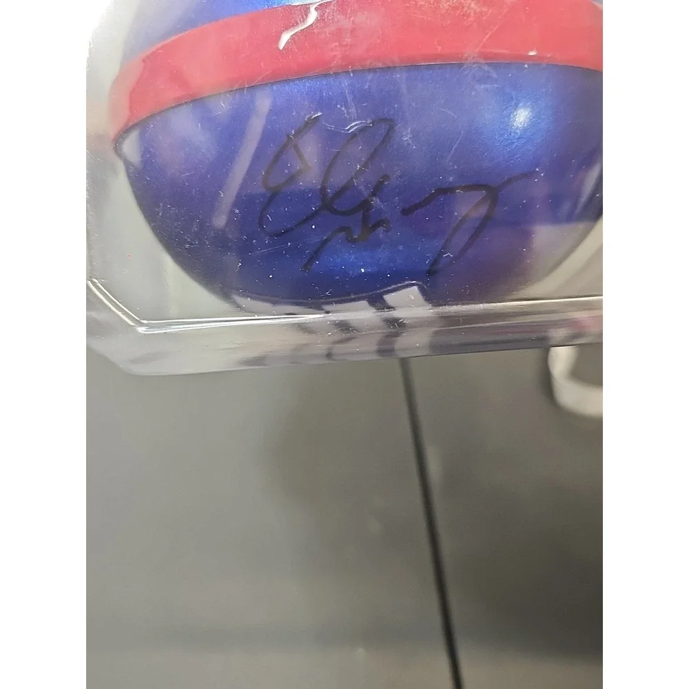 Eli Manning + 1  New York Giants Autographed Riddell Mini Helmet 2013 Seaaon